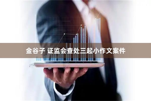 金谷子 证监会查处三起小作文案件